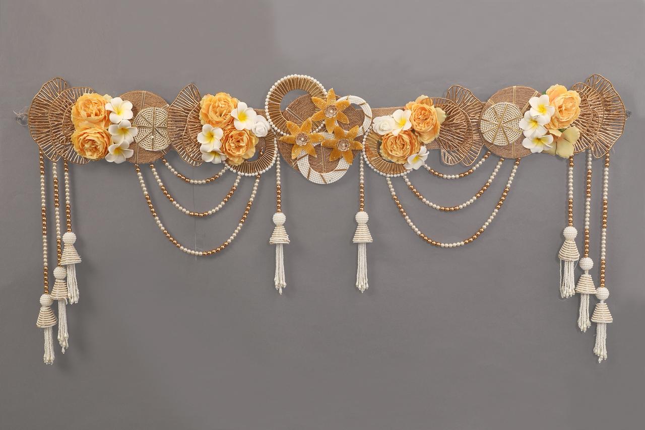 Golden Bloom Beaded Toran