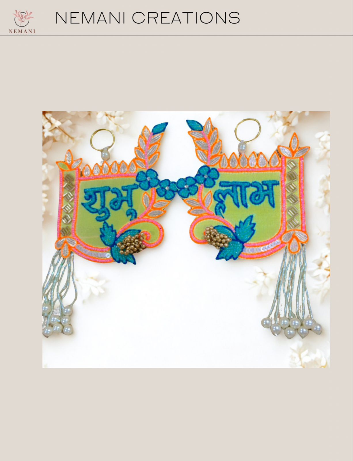 Shubh Laabh Pearl Toran Tags