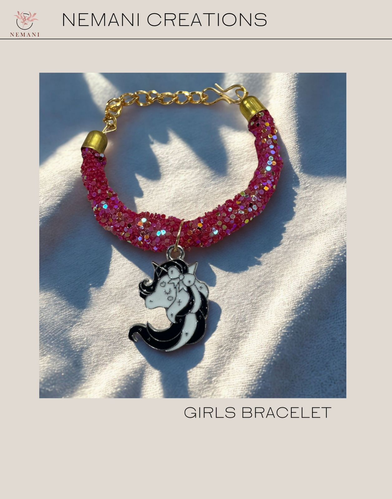 Unicorn Glitter Bracelet