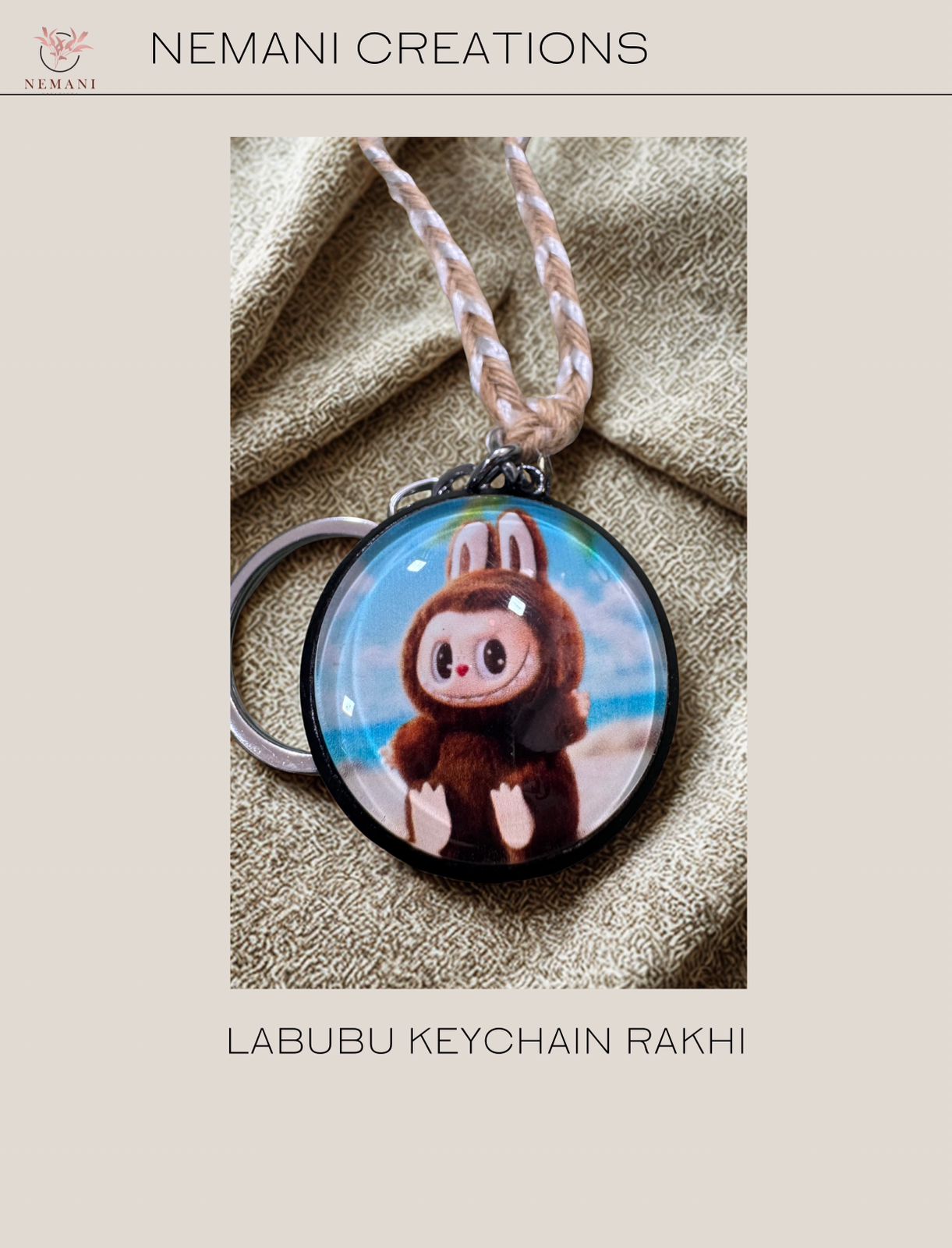 Labubu Keychain Rakhi