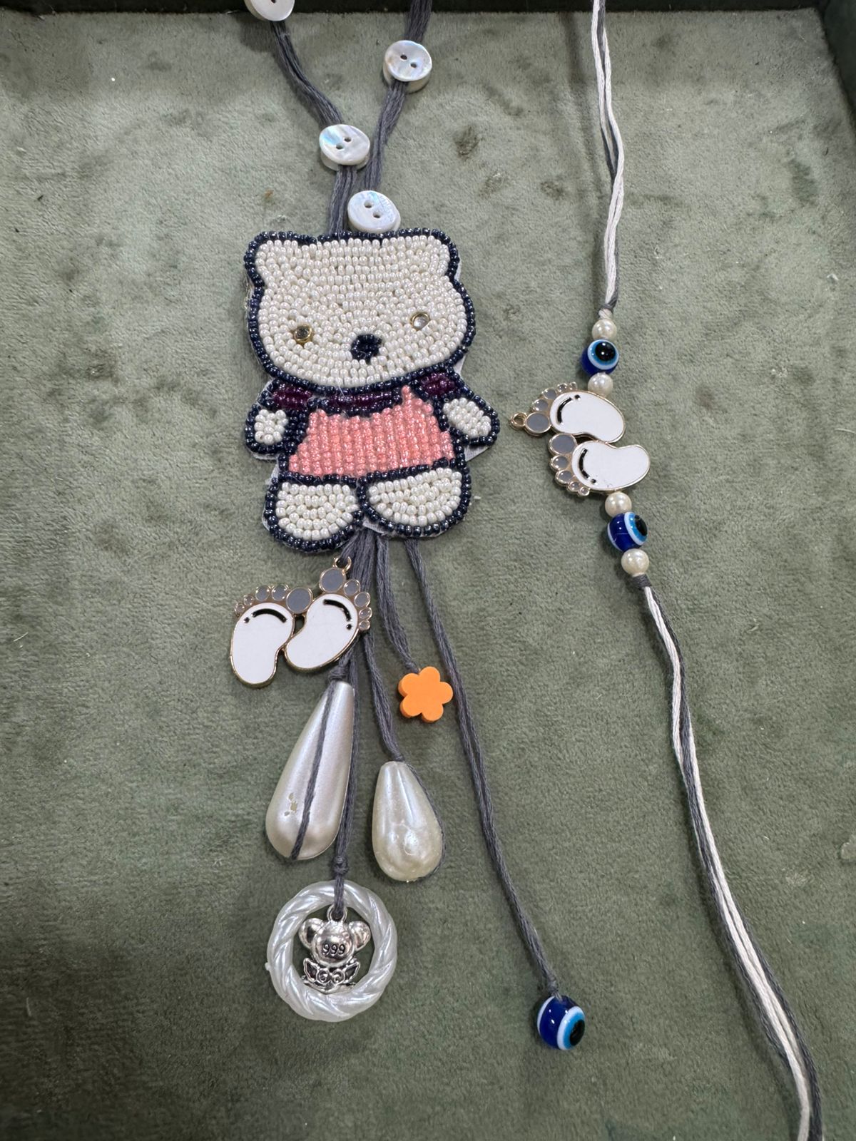 Teddy Bear & Little Feet Lumba Rakhi Set