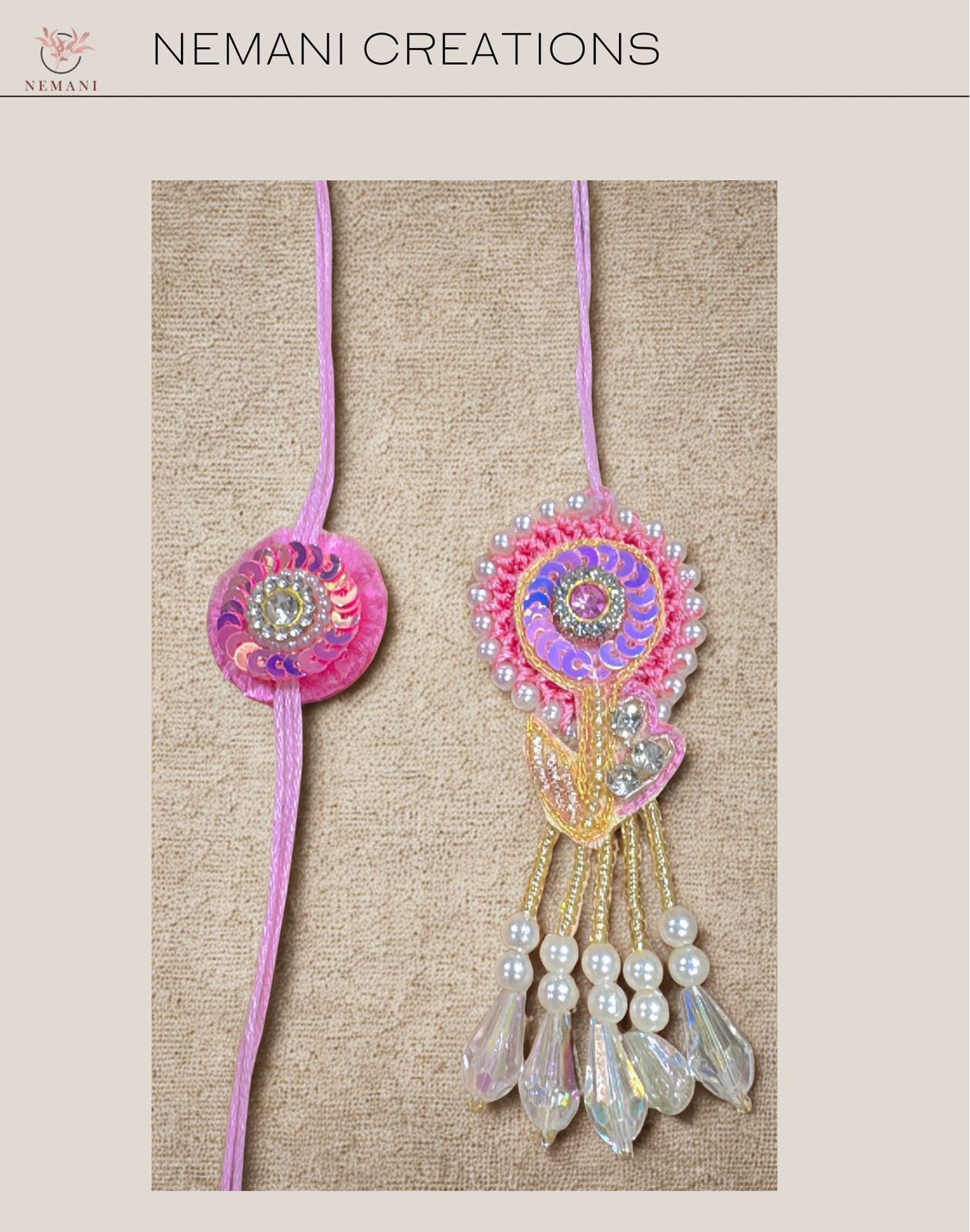 Shimmering Petal Lumba Rakhi Set