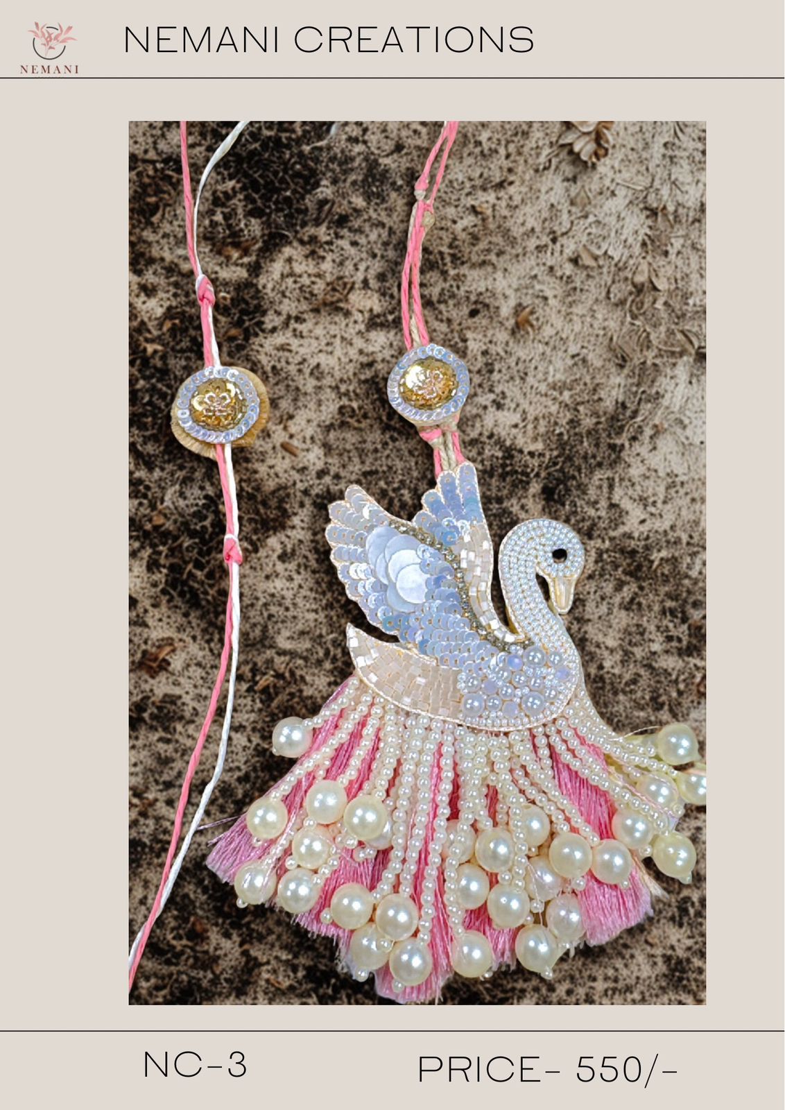 Elegant Swan Lumba Rakhi Set