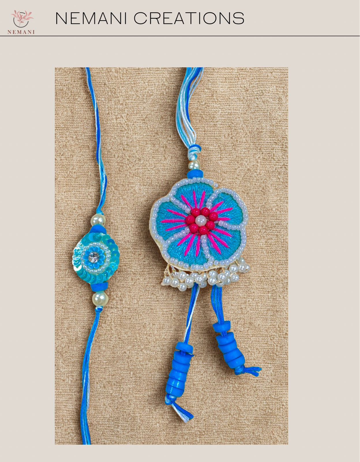 Ocean Bloom Rakhi Set