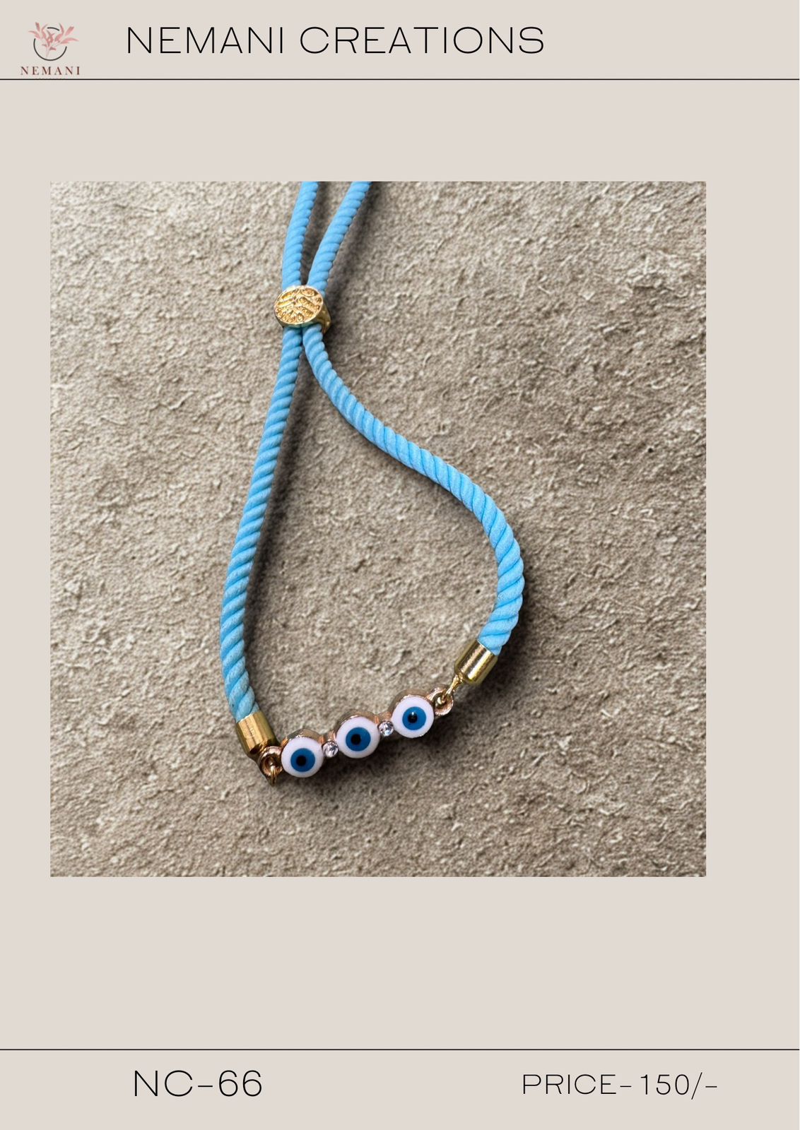 Triple Evil Eye Cord Bracelet