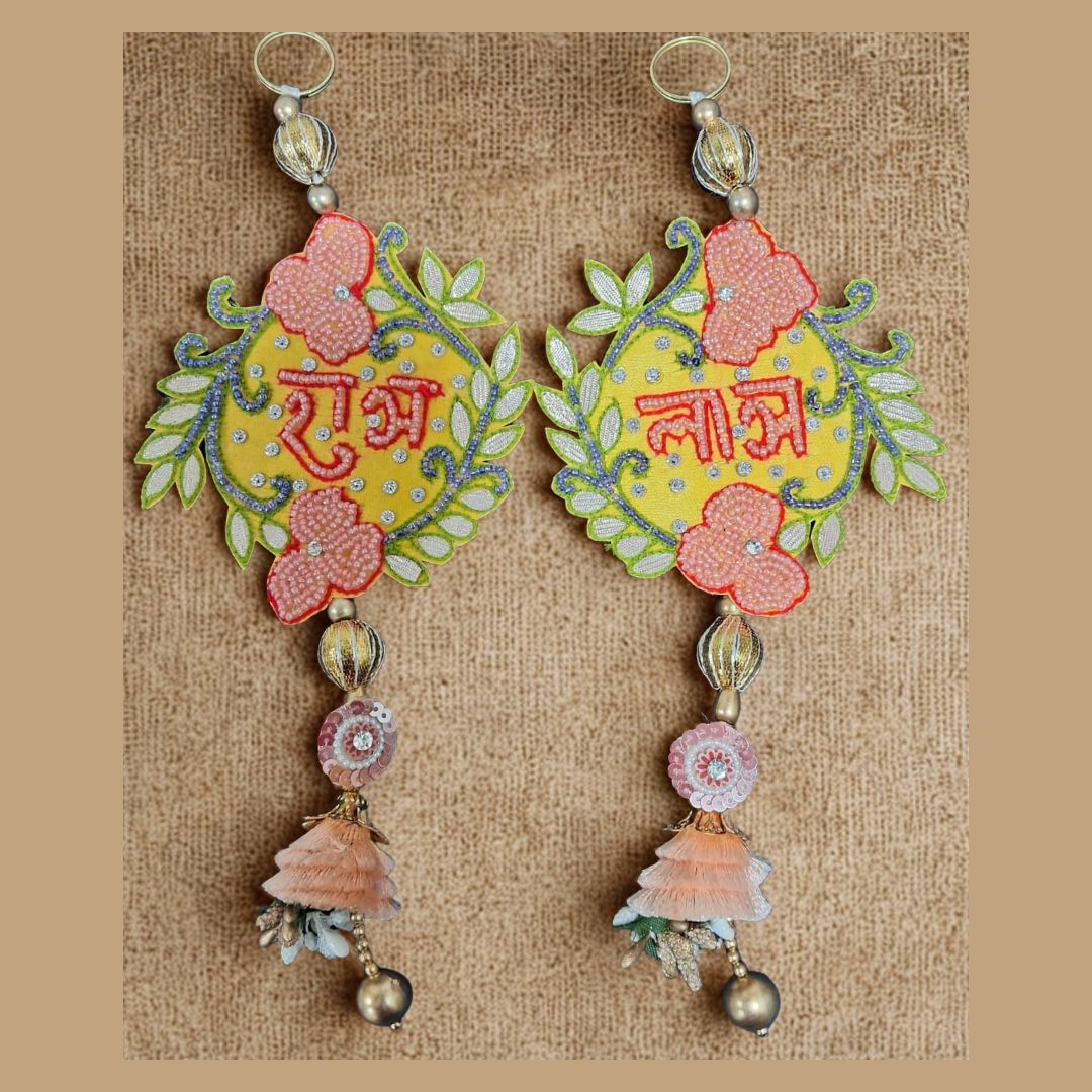 Yellow Floral Shubh-Labh Hanging