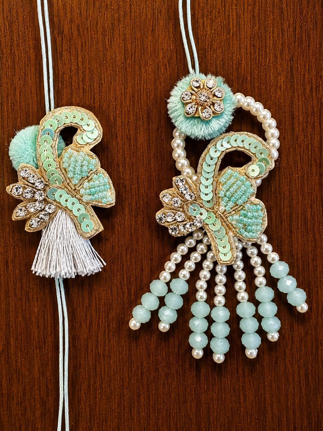 Blue Traditional Beaded Rakhi Lumba