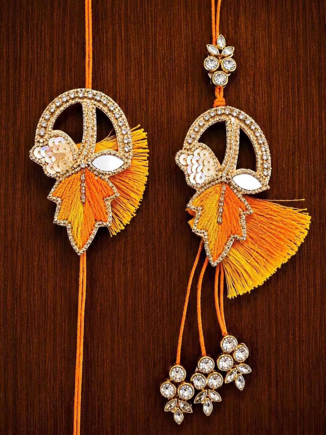 Traditional Orange Rakhi Lumba